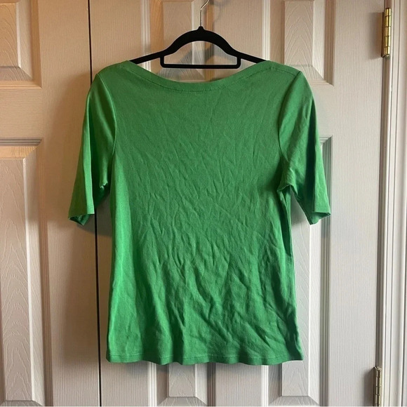 Charter Club 100% Cotton Green Quarter Sleeve Teeshirt, size medium - So soft! - Picture 7 of 12